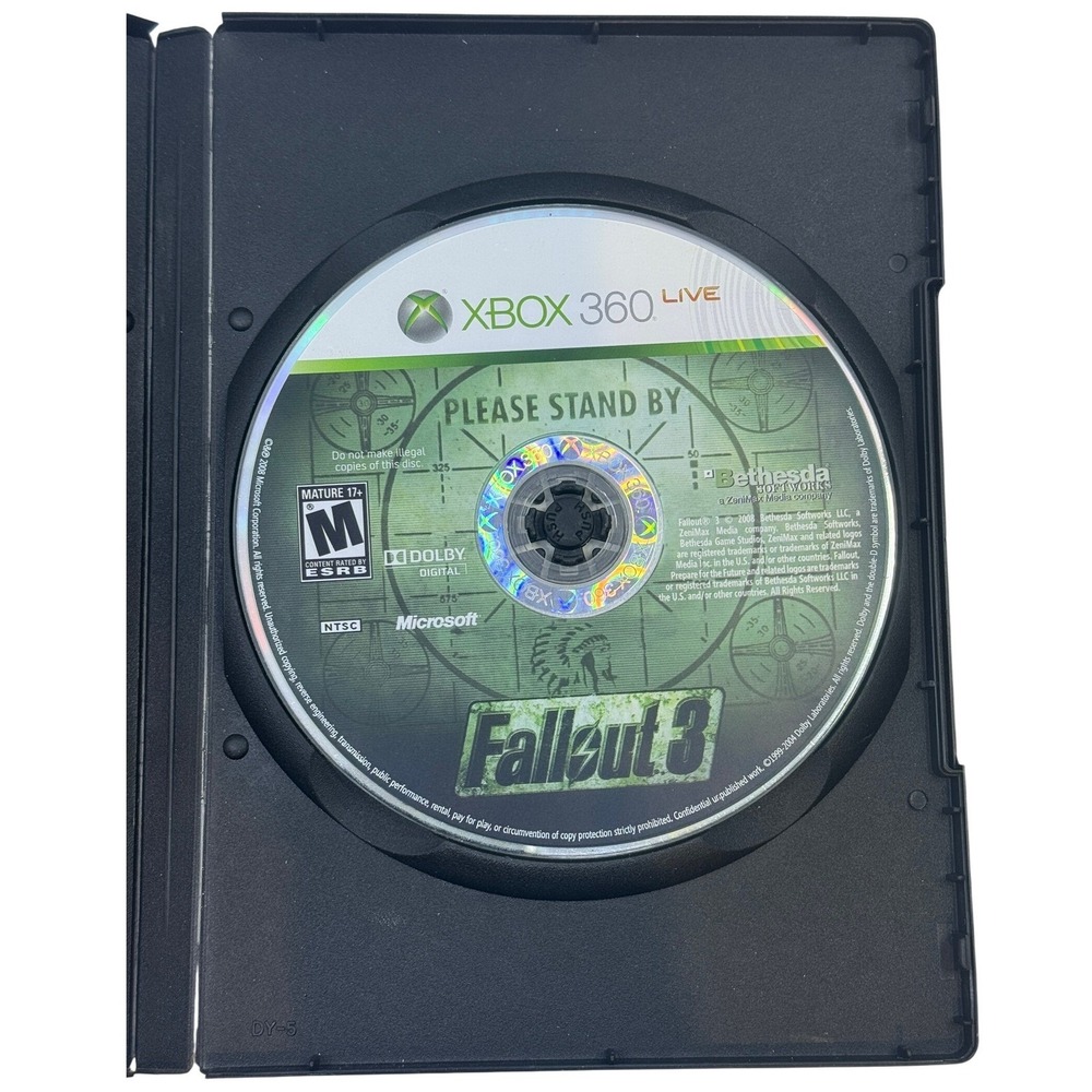Fallout 3 Video Game for Xbox 360 Live Mature 17 Plus‎ M ESRB Rated